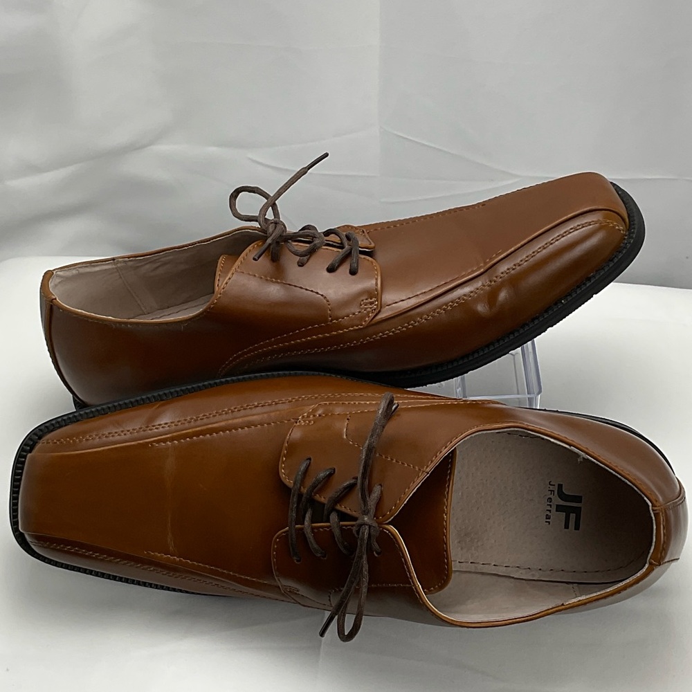 JF J.Ferrar‎ Men's Sz10 Tan Leather Oxfords #0224